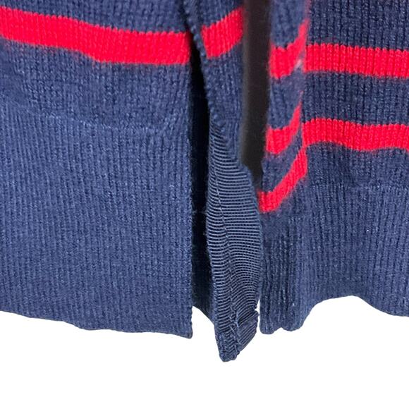 Vineyard Vines Womens Cashmere Striped Sweater Crewneck Deep Bay Red Blue sz XS - Picture 8 of 9
